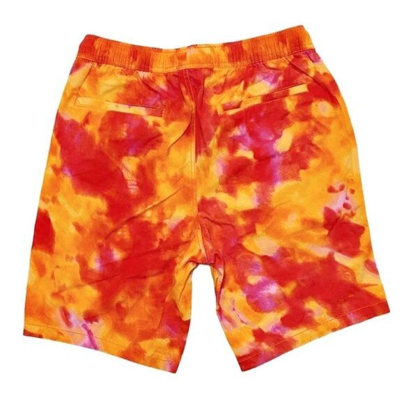 NEW F21 Orange Tie Dye Elastic Waist Shorts - Picture 4 of 4